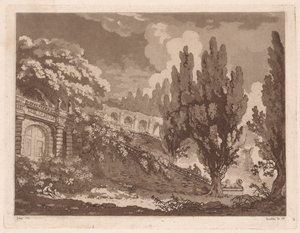Treppe in einem italienischen Garten, 1766 von Jean Claude Richard Saint Non