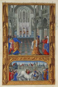 Les Très Riches Heures des Herzogs von Berry, Folio 129v - Das Heilige Sakrament