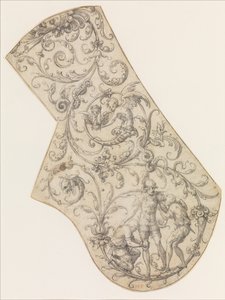 Entwurf für die rechte Schulterplatte einer Parade-Rüstung, ca. 1555