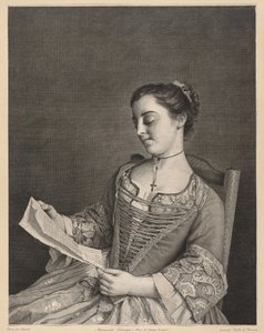 Mademoiselle Lavergne beim Lesen