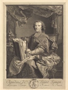 Claudius de Saint-Simon, Fürstbischof von Metz von Jean Daullé after Hyacinthe Rigaud
