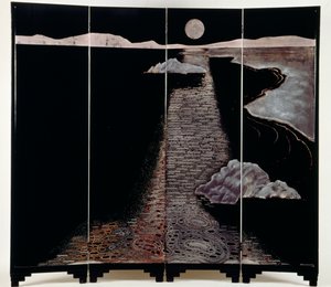 Mondlicht (Claire De Lune), Paravent mit vier Paneelen, 20. Jahrhundert