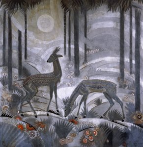 Zwei Hirsche im Wald, ca. 1929