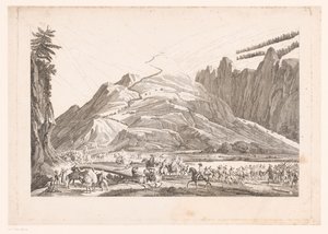 Berglandschaft mit reisender Kavallerie