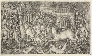 Ein König, verfolgt vom Einhorn von Jean Duvet