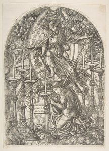 Der heilige Johannes sieht sieben goldene Leuchter, aus der Apokalypse