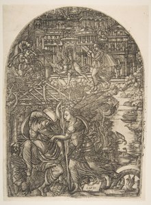 Der Engel zeigt dem Heiligen Johannes das neue Jerusalem, aus der Apokalypse