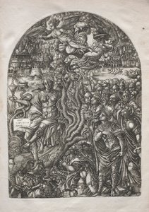 Die Apokalypse: Babylon die Hure, sitzend auf dem siebenköpfigen Tier, 1546-1556