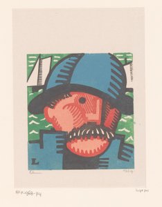 Kopf eines Fischers mit Schnurrbart von Jean Emile Laboureur (signed by artist)