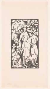 Vier Soldaten in einer Landschaft von Jean Emile Laboureur (signed by artist)