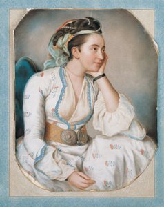 Frau in türkischer Kleidung, Mitte des 18. Jahrhunderts von Jean Étienne Liotard