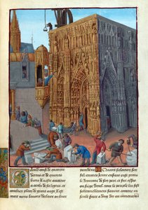 Der Bau des Tempels von Salomo. Illustration in Flavius Josephus "Antiquities of the Jews" - Jean Fouquet
