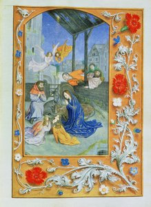 Die Geburt Christi, aus den Stunden von Etienne Chevalier, c.1445