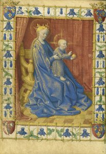Die Jungfrau und das Kind auf dem Thron aus den Stunden von Simon de Varie von Jean Fouquet