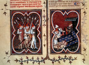 Die Marschälle Robert de Clermont und Jean de Conflans wurden von Étienne Marcel (1315-1358) und seinen Männern im Zimmer des Delfins Charles (zukünftiger Karl V.) im Palais de la Cité am 22. Februar ermordet von Jean Fouquet