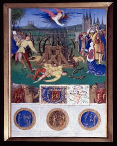 Das Martyrium der Katharina von Alexandria. Miniatur aus „Das Stundenbuch des Étienne Chevalier“ von Jean Fouquet (1420-1477/1481)