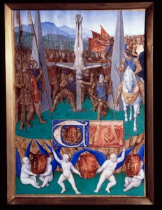 Das Martyrium des heiligen Petrus. Miniatur aus „Das Stundenbuch des Étienne Chevalier“ von Jean Fouquet (1420-1477/1481)