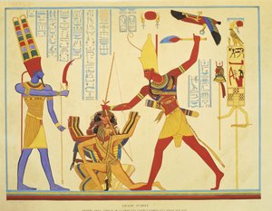 Reproduktion von Fresken im Tempel von Abu Simbel von J. F. Champollion