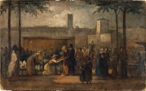 Der Blumenmarkt, ca. 1839 von Jean Francois Demay