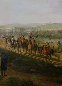 Napoleon Bonaparte (1769-1821) besucht das Lager in Boulogne im Juli 1804, Detail von Napoleon und der Flottille, 1806