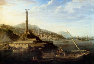 Napoleonische Kriege: Einzug der französischen Armee unter dem Kommando von General Miollis in Genua am 24. Juni 1800. Gemälde von Jean François Hue (1751-1823)