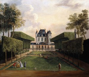 Ansichten des Château de Mousseaux und seiner Gärten von Jean Francois Hue