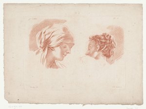 Zwei Frauenköpfe von Jean Francois Janinet