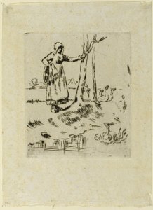 Ein Mädchen, das Gänse hütet von Jean Francois Millet