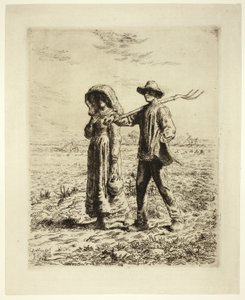 Bauern auf dem Weg zur Arbeit