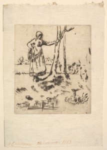 Das Gänsemädchen, 1830-75 von Jean Francois Millet