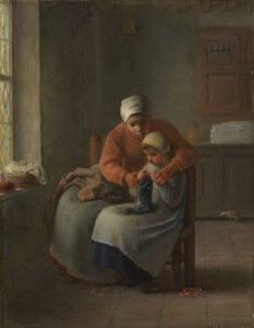 Die Strickstunde, ca. 1860