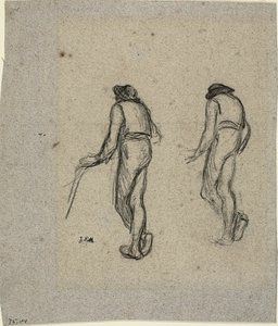 Zwei Skizzen eines Bauern, von hinten gesehen von Jean Francois Millet