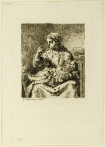 Frau füttert ihr Kind von Jean Francois Millet