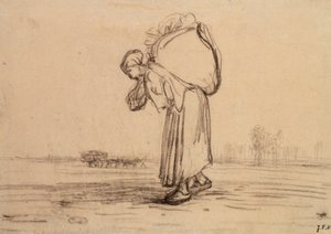 Frau mit einem Sack auf dem Rücken, ca. 1851-1855