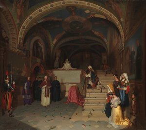 Papst Gregor XVI. besucht die Kirche San Benedetto in Subiaco, 1843