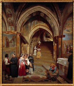 Ansicht der Kirche des Benediktinerklosters San Subiaco. Gemälde von Jean François Montessuy (1804-1876) von Jean Francois Montessuy