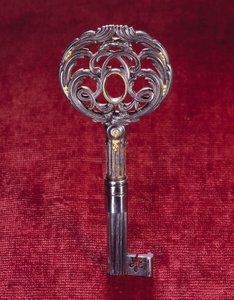 Schlüssel zum Büro von König Ludwig XV., Doppel-L in einem Kreis von Jean Francois Oeben