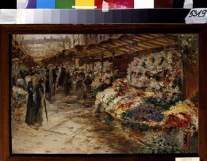 Blumenmarkt von Jean Francois Raffaelli