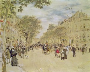 Der Pavillon de Hanovre und der Boulevard des Italiens, Paris, nach 1870
