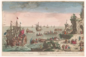 Ansicht des Hafens von Caudebec an der Mündung der Seine
