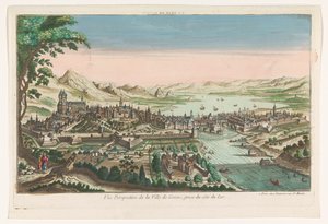 Ansicht der Stadt Genf vom Genfer See aus gesehen