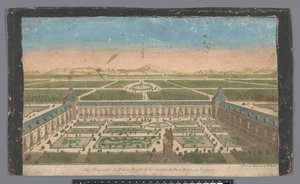 Ansicht des Gartens und des Palacio del Buen Retiro in Madrid
