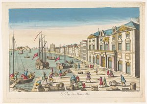 Ansicht des Rathauses und des Hafens von Marseille