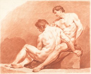 Zwei männliche Akte von Jean François Janinet after Charles Nicolas Cochin the Younger