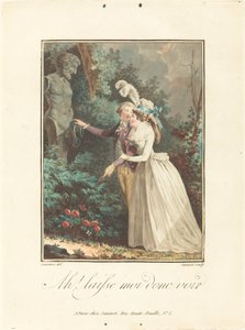 Ah! Lass mich doch sehen von Jean François Janinet after Nicolas Lavreince