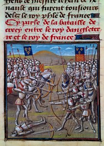 Schlacht von Crécy, Miniatur aus Froissarts Chroniken von Jean Froissart
