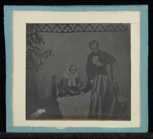 Porträt von M. & Mme. Eynard bei einer Wiege von Jean Gabriel Eynard