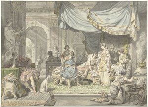 Antiochus versucht seine Liebe zu seiner Mutter Stratonice zu verbergen von Jean Grandjean