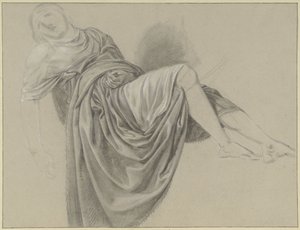 Draperiestudie einer liegenden Frau