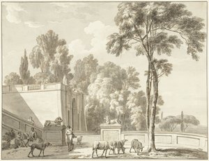 Ansicht der Terrassen bei der Villa Aldobrandini in Frascati